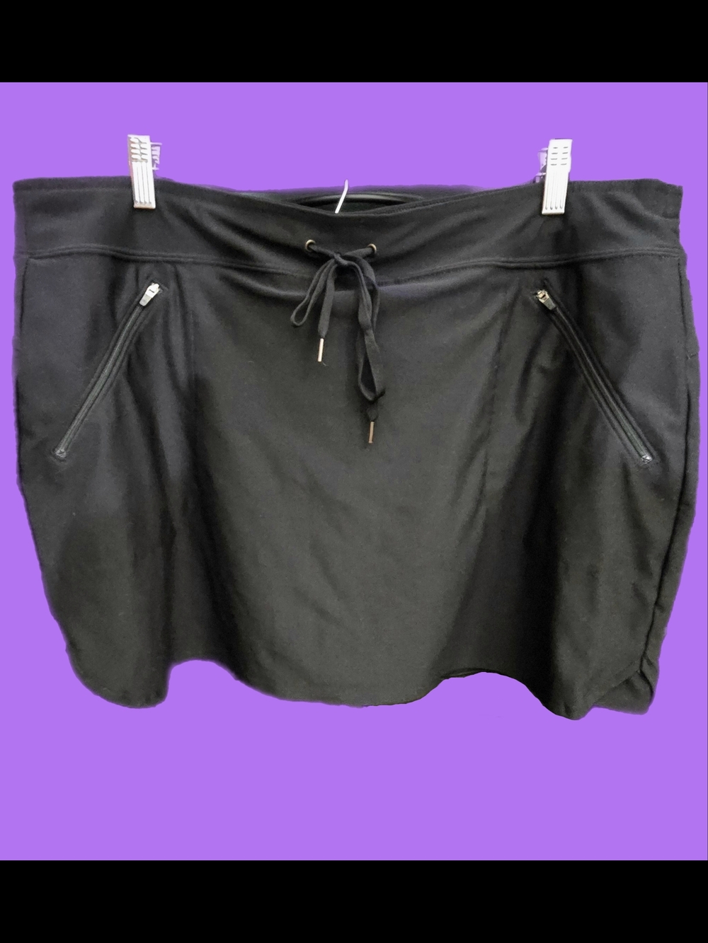 Black Athletic Tek-Gear Skort w/ Zip Pockets & Built‑In Shorts - XXL - EUC